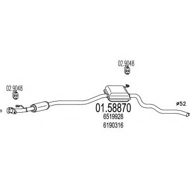 MTS 01.58870 Middle Silencer